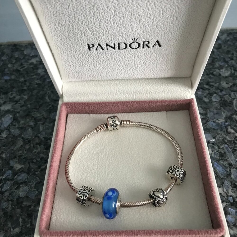 Pandora Bracelet with Blue Charm